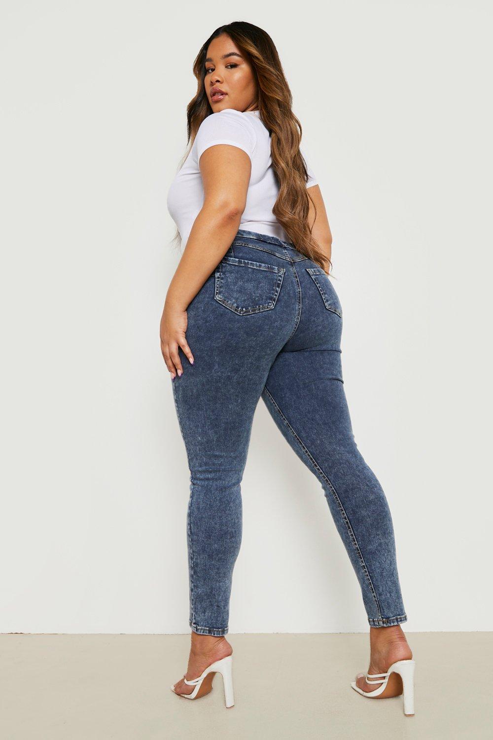 Denim look shop leggings plus size